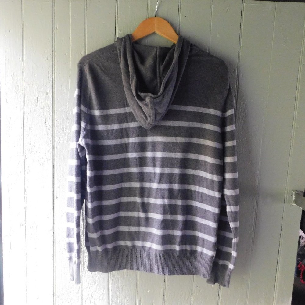 Striped Drawstring Hoodie Sweatshirt - Picture 12 of 12